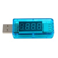 Тестер-индикатор USB зарядных устройств прямой синий