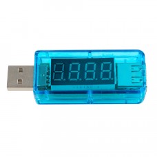 Тестер-индикатор USB зарядных устройств прямой синий