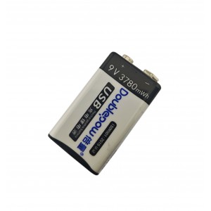 Аккумулятор 9В (6F22, Крона) Li-Ion 420 мАч, USB Type-C
