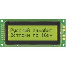 Символьный дисплей MT-16S2D-2YLG (1602, зеленый, кирилица)