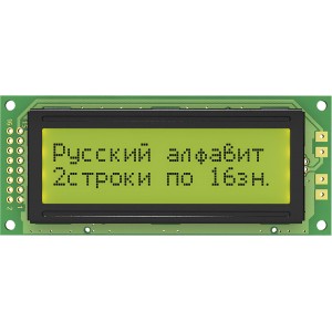 Символьный дисплей MT-16S2D-2YLG-3V0 (1602, зеленый, кирилица)