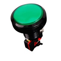 Кнопка без фиксации с подсветкой 45мм, 12В, зеленая