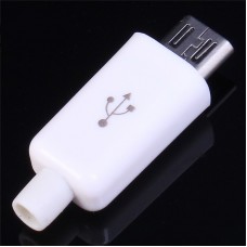 Micro USB штекер в белом разборном корпусе