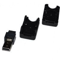 Micro USB штекер в черном разборном корпусе