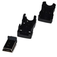 Mini USB штекер в черном разборном корпусе