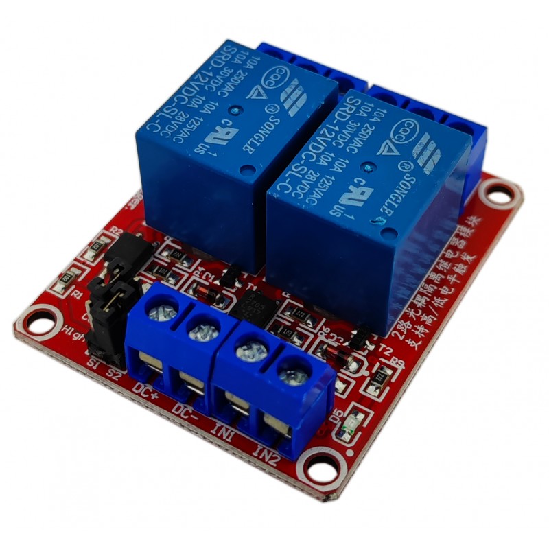 Модуль реле 12В 2-канала электромеханическое с опторазвязкой / Купить в .