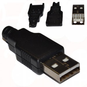 USB штекер в черном разборном корпусе