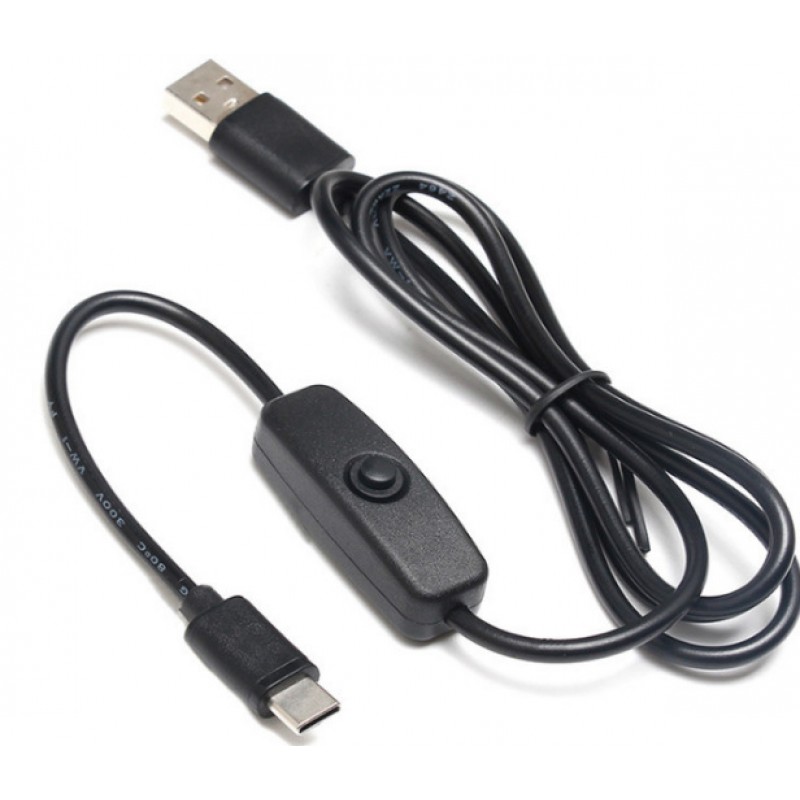Купить кабель USB type-C с переключателем 1м, черный