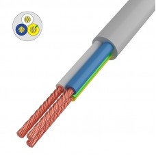 Провод соединительный ПВС 3x1,0 мм², белый, длина 10 метров, ГОСТ 7399-97  REXANT