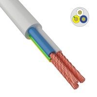 Провод соединительный ПВС 3х2,5 мм² 1 метр белый ГОСТ 7399-97