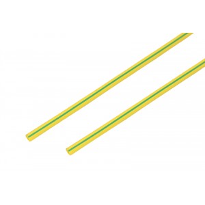 Термоусаживаемая трубка REXANT 4,0/2,0 мм, желто-зеленая, упаковка 50 шт. по 1 м