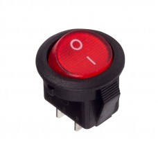 Выключатель клавишный круглый 250V 3А (2с) ON-OFF красный  Micro  REXANT