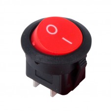 Выключатель клавишный круглый 250V 6А (2с) ON-OFF красный  REXANT