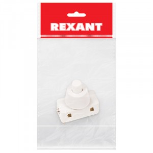 Выключатель-кнопка 250V 2А (2с) ON-OFF  белый  (PBS-17A) (для настольной лампы)  REXANT Индивидуальная упаковка 1 шт