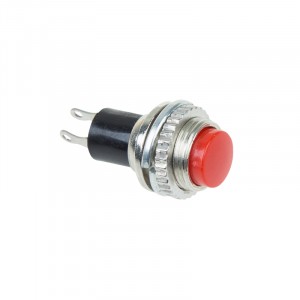 Выключатель-кнопка  металл 220V 2А (2с) (ON)-OFF  Ø10.2  красная  Mini  REXANT