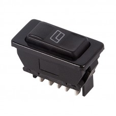 Выключатель (стеклоподъемника) клавишный 12V 20А (5с) (ON)-OFF-(ON)  черный  с подсветкой  REXANT