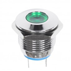 Индикатор металл Ø16 220В подсв/зеленая LED  REXANT