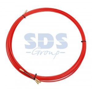Протяжка кабельная (мини УЗК в бухте), стеклопруток, d=3,5 мм, 7 м красная
