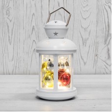 Декоративный фонарь с шариками 12х12х20,6 см, белый корпус, теплый белый цвет свечения NEON-NIGHT