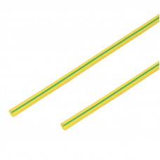 Термоусадочная трубка 2,0/1,0 мм, желто-зеленая, упаковка 50 шт. по 1 м PROconnect