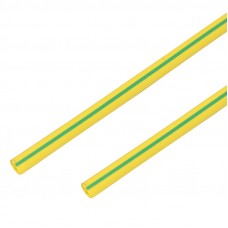 Термоусадочная трубка 6,0/3,0 мм, желто-зеленая, упаковка 50 шт. по 1 м PROconnect