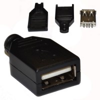 USB гнездо в черном разборном корпусе